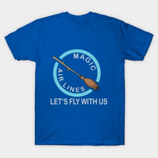 magic airlines flying Broom T-Shirt